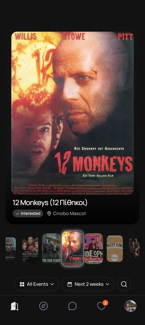 The zemra. feed, showing what's playing near you